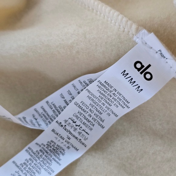 Alo Yoga Accolade Straight Leg Sweatpants Beige Tan High Rise Modal Fleece M NEW - Picture 4 of 9